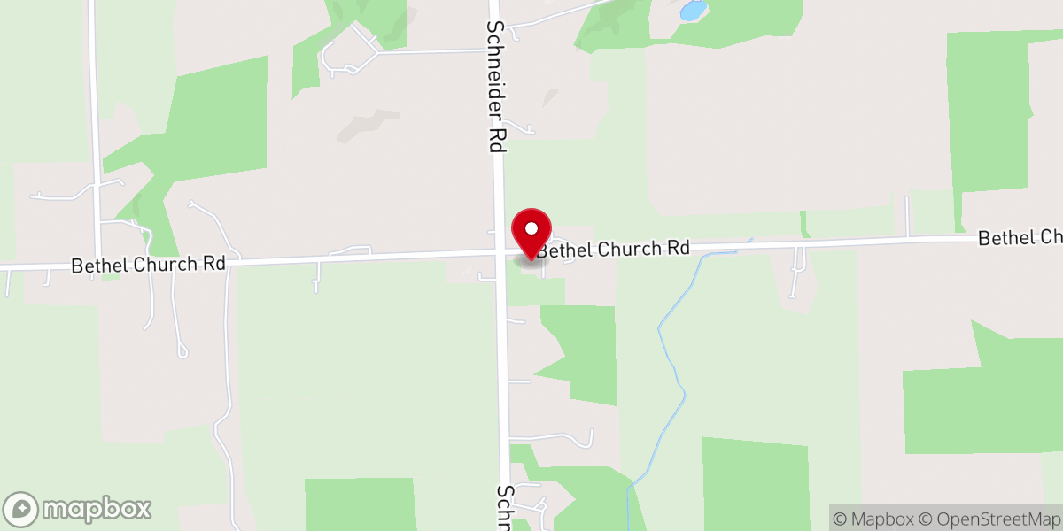 Map showing location of Bethel United Church of Christ