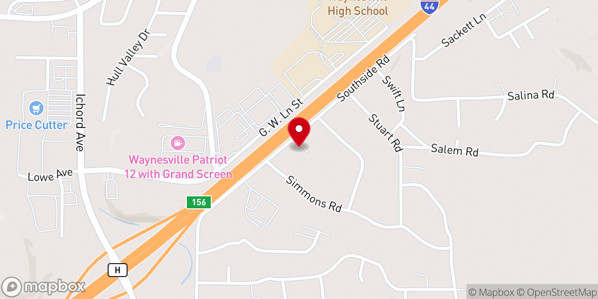 Map showing location of Victory Fellowship Church-God