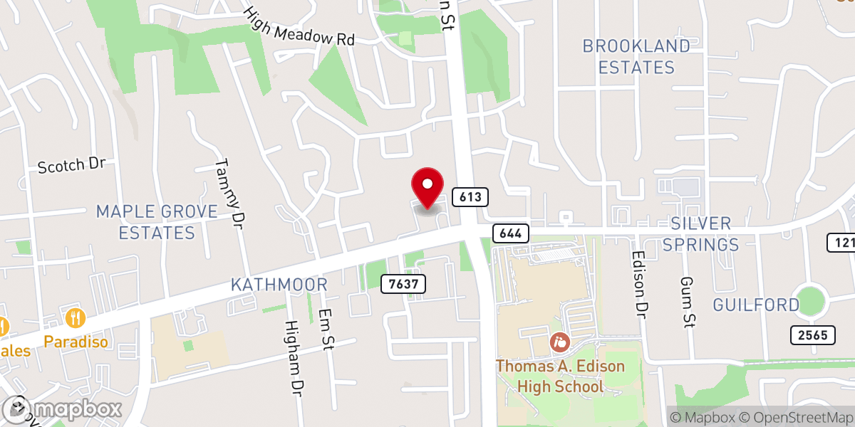 Map showing location of Franconia Baptist Church
