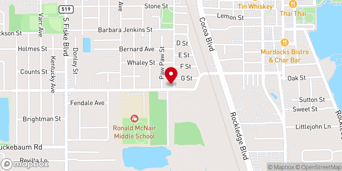 Map showing location of Central Brevard Community