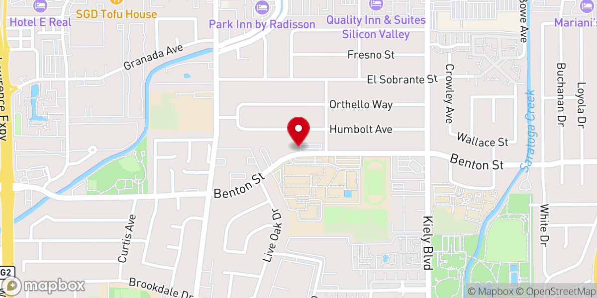 Map showing location of Santa Clara First Baptist Church