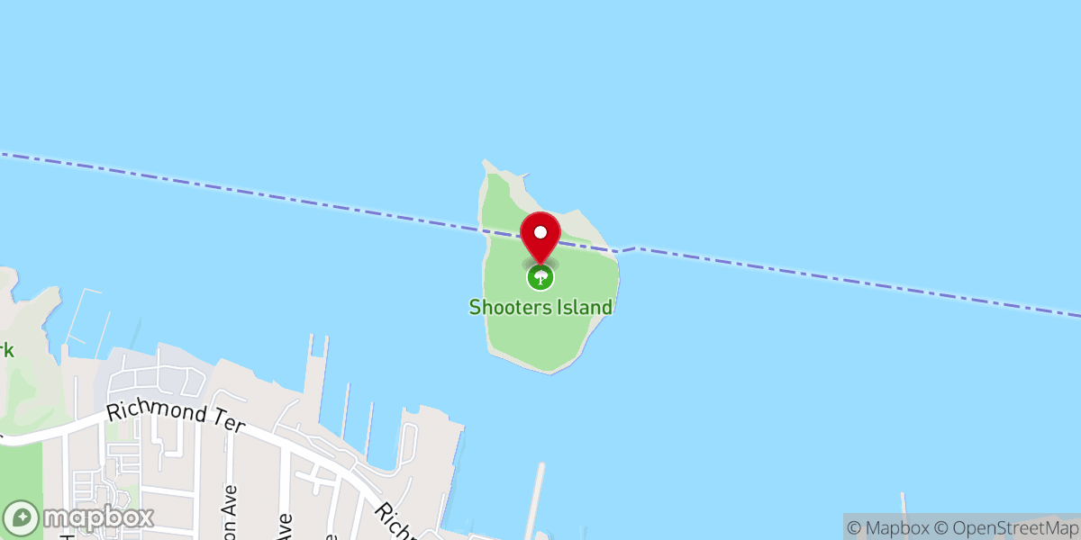 Map showing location of Shooter's Island