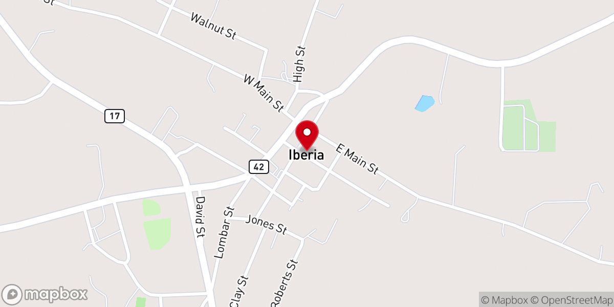 Map showing location of Iberia Chapel
