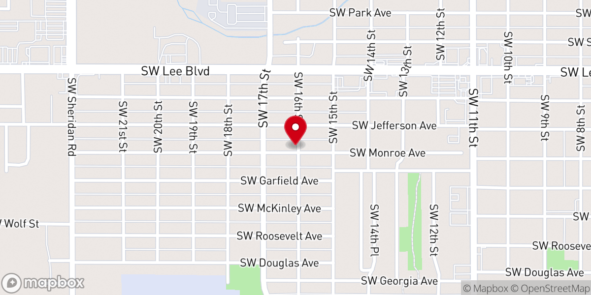 Map showing location of St Elmo Baptist Church