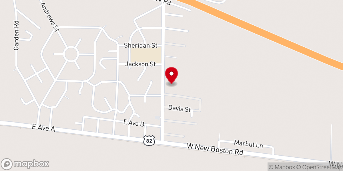 Map showing location of Eastview Pentecostals of Hooks Tx