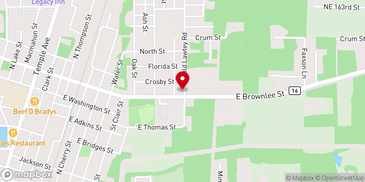 Map showing location of Bradford County Faith Community Center