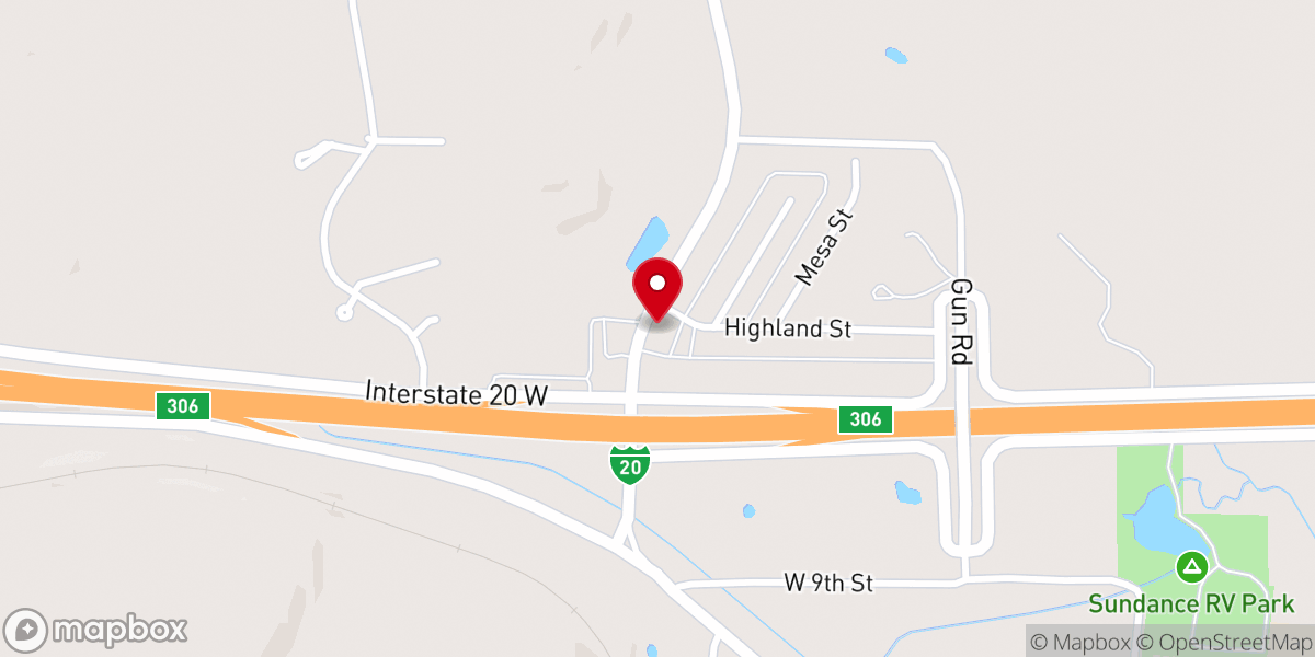 Map showing location of Baird Church of Christ