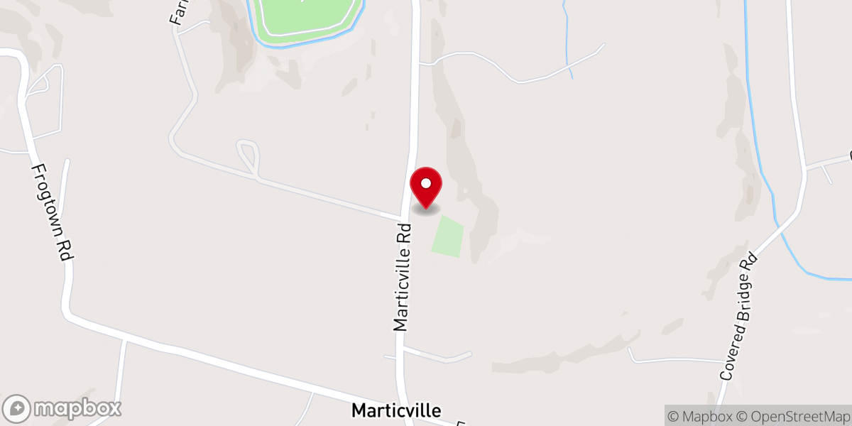 Map showing location of Marticville Church