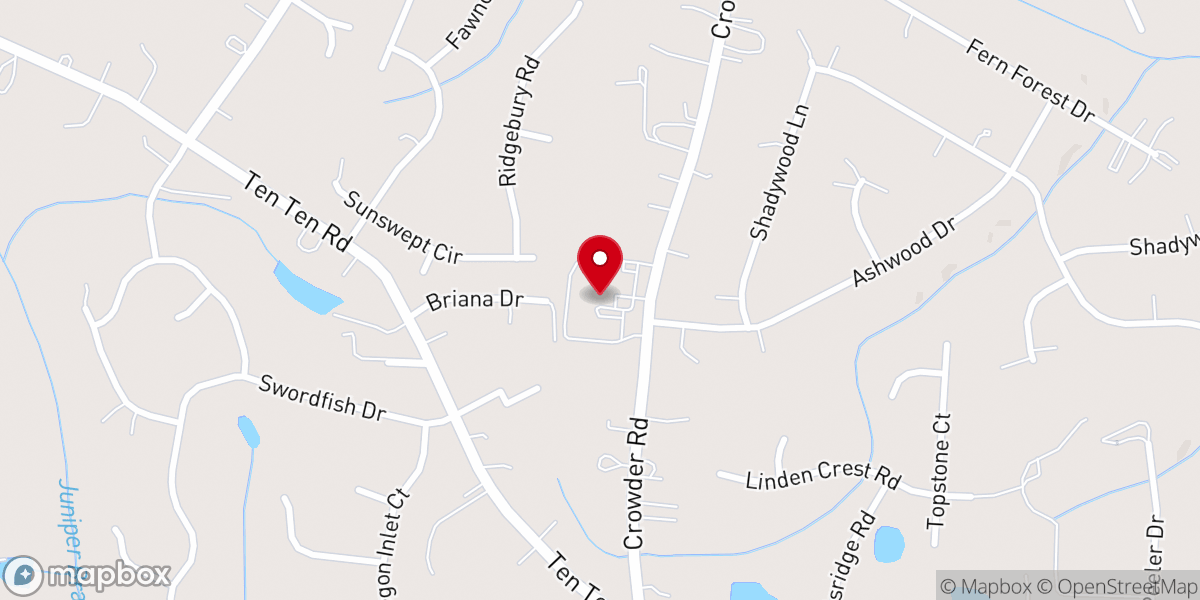 Map showing location of Highland Baptist Church
