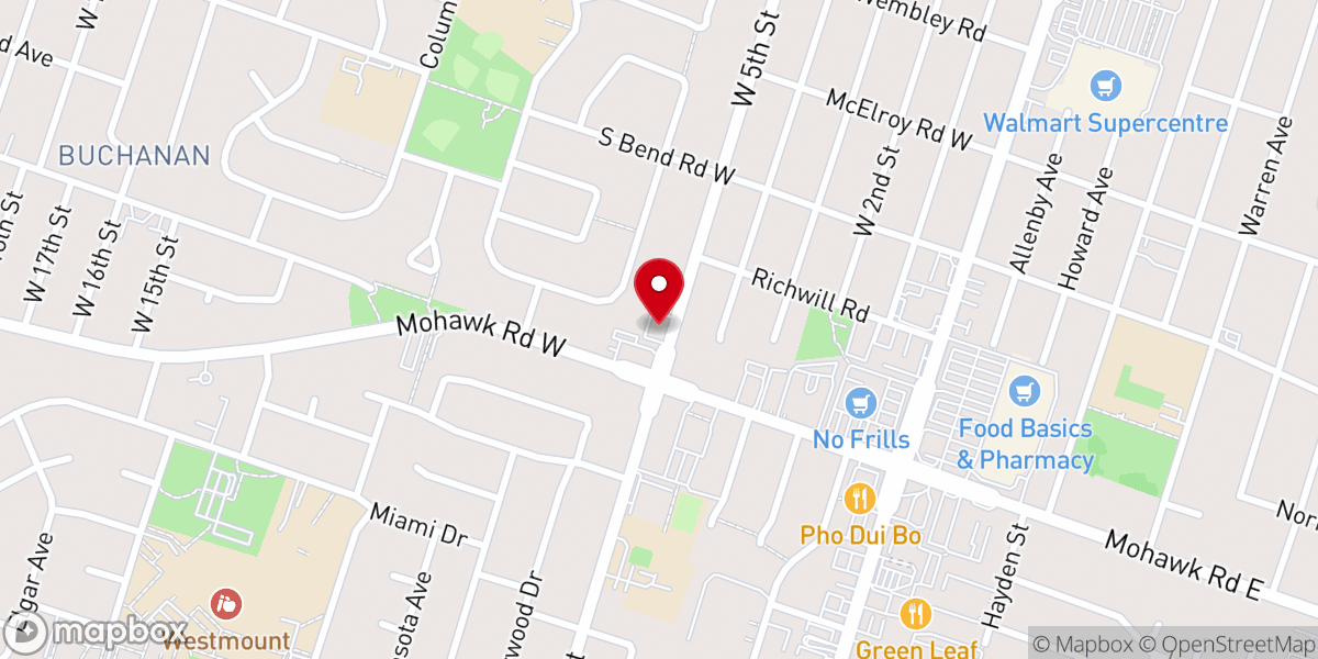 Map showing location of West Fifth Bible Chapel