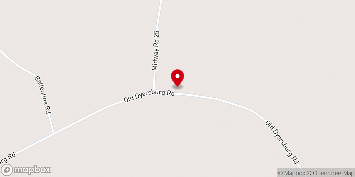 Map showing location of Midway Baptist Church