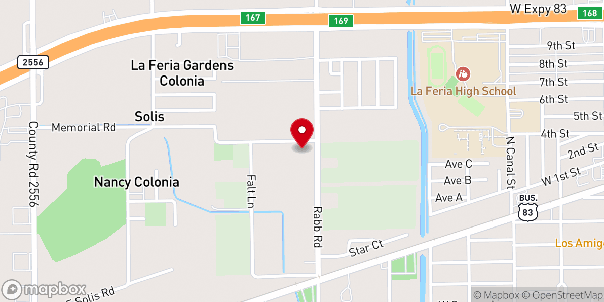Map showing location of Los Alegres de Harlingen