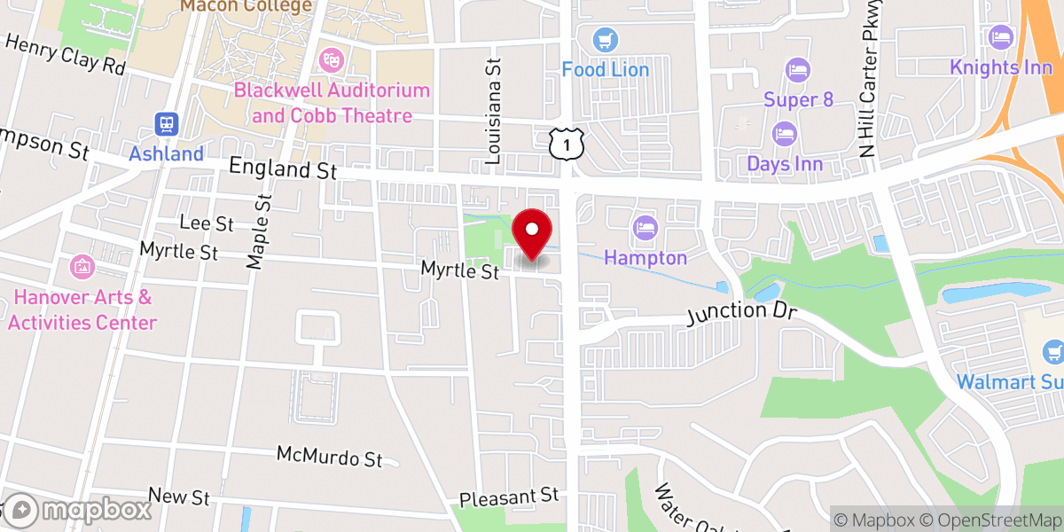 Map showing location of Faith Hope & Victory Chapel