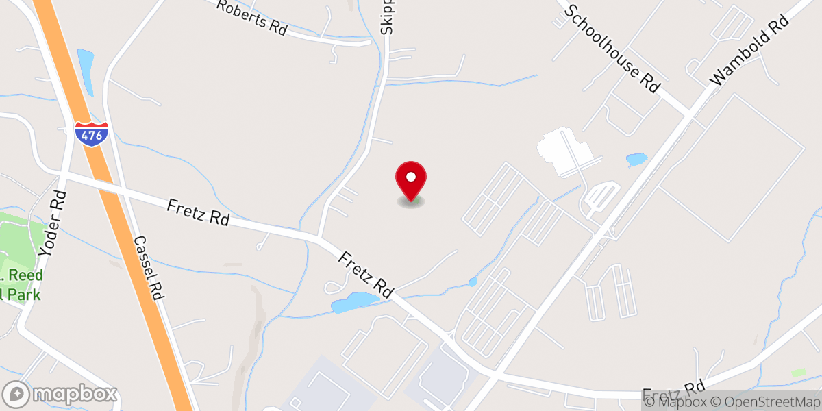 Map showing location of Salford Schwenkfelder Meetinghouse