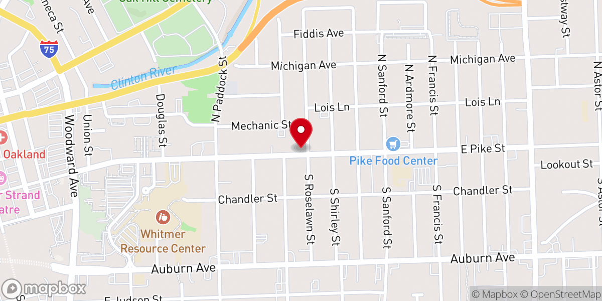 Map showing location of New Beginnings Apostolic Temple