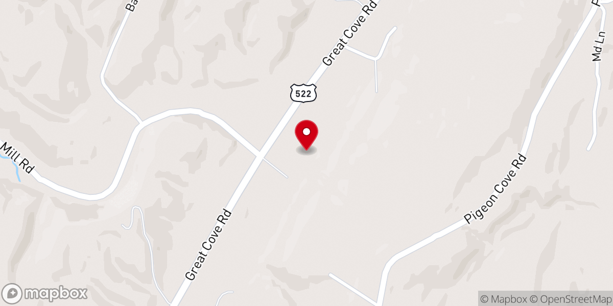 Map showing location of Tonoloway Mennonite Church