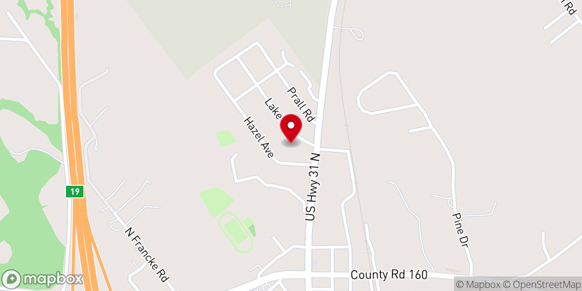 Map showing location of Henryville Community Church