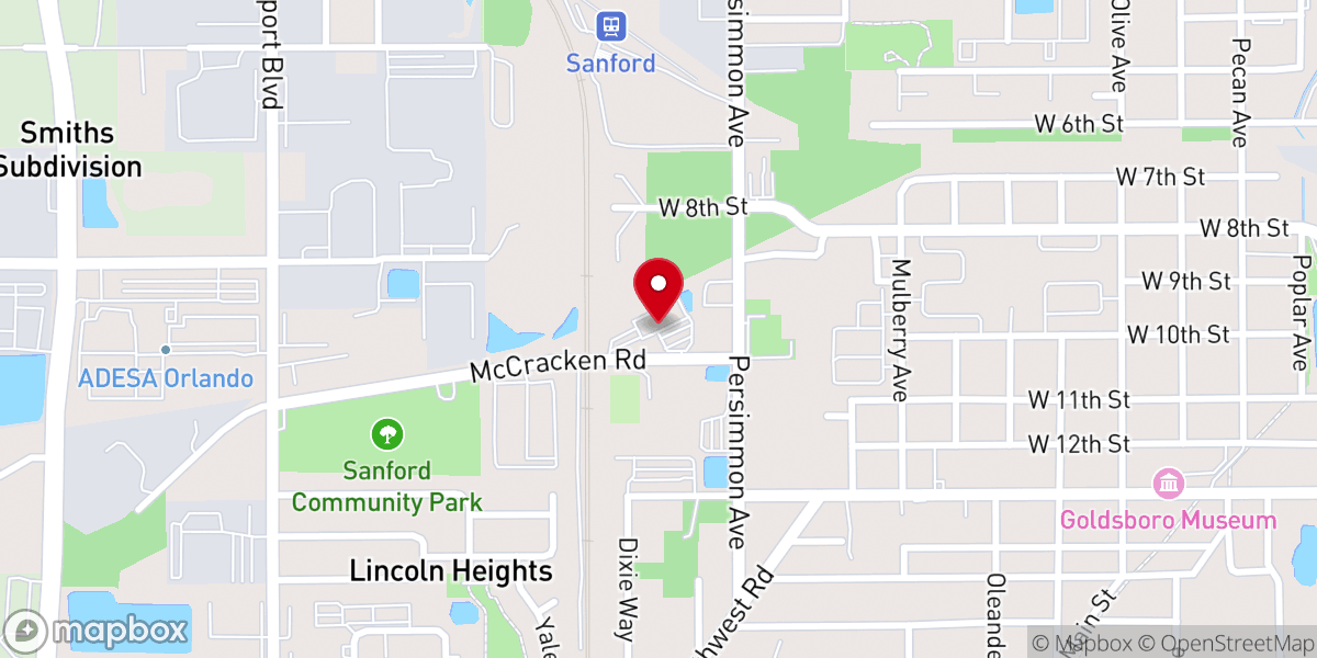 Map showing location of Calvary Temple of Praise