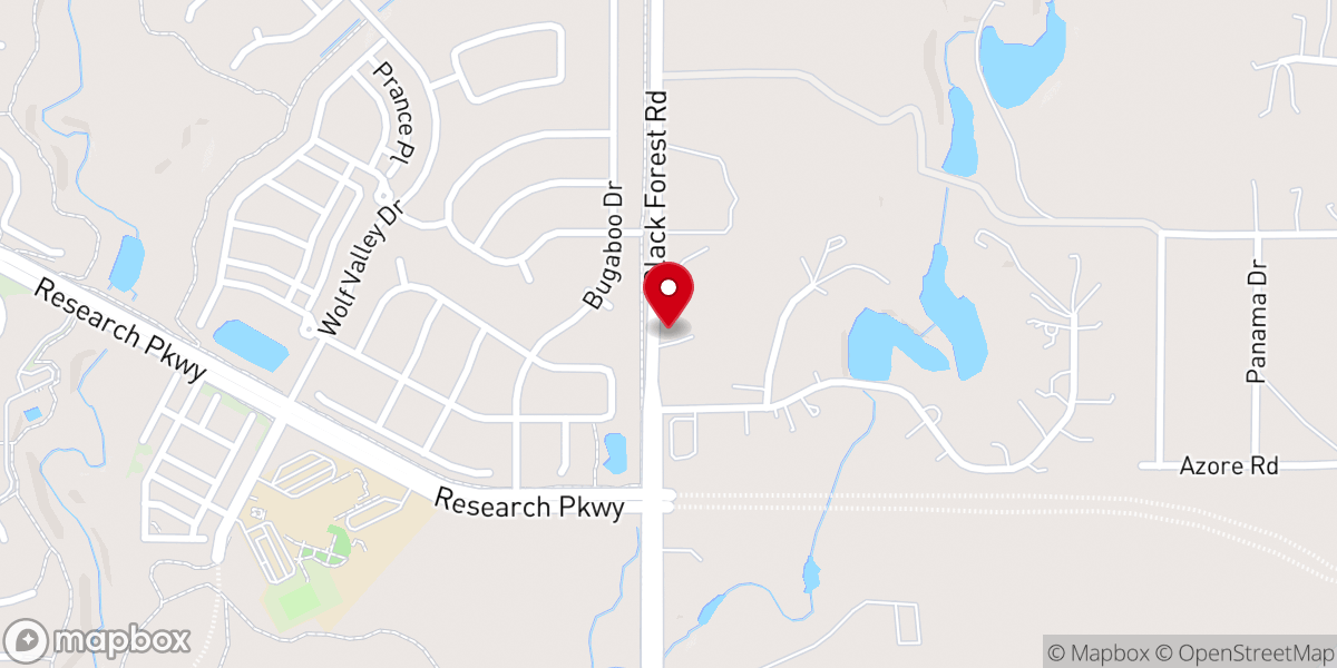 Map showing location of Black Forest Bible Church