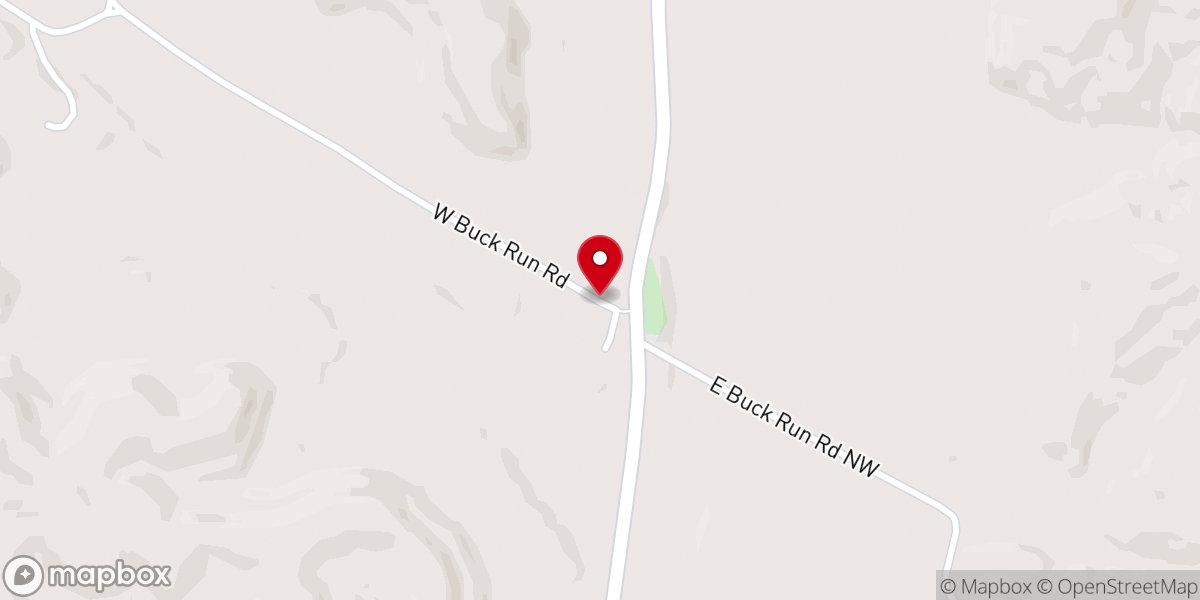 Map showing location of Wolf Creek Church of Christ