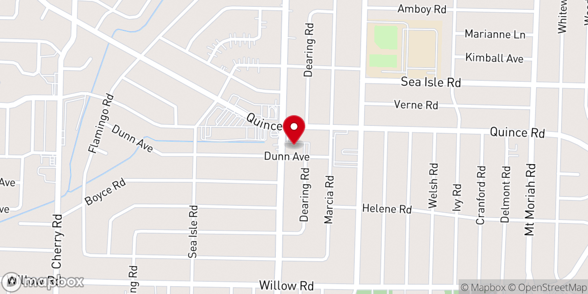 Map showing location of Colonial Cumberland Presbyterian Church