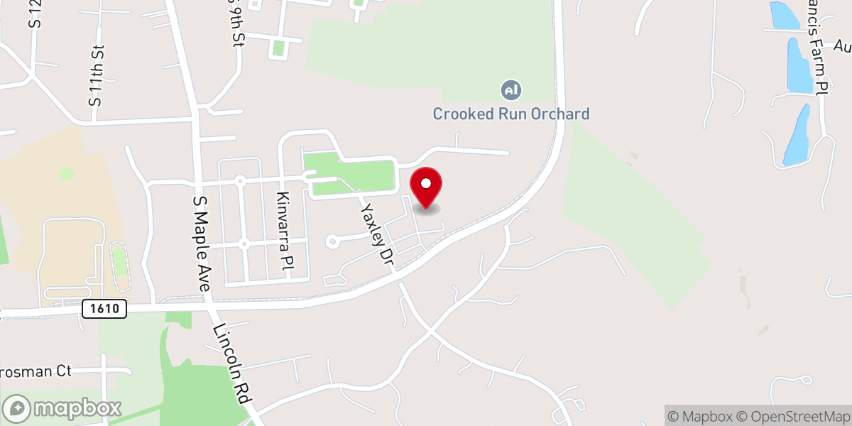 Map showing location of Purcellville Baptist Church