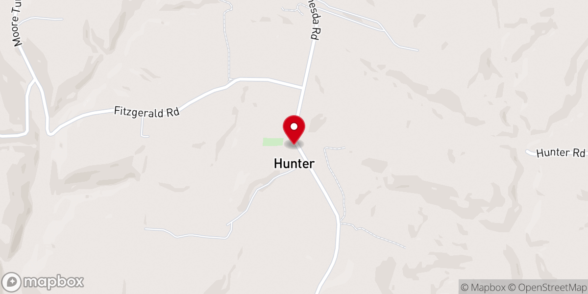 Map showing location of Hunter Christian Church