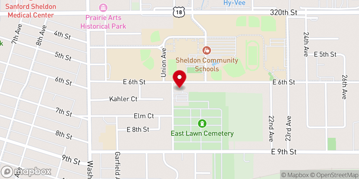 Map showing location of Immanuel Christian Reformed Church