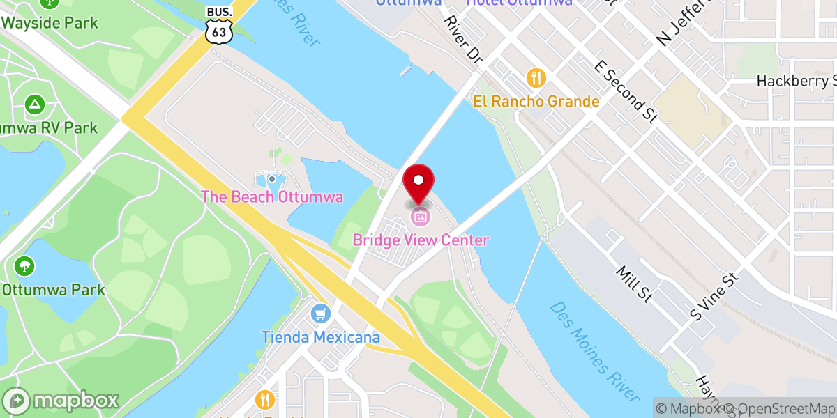 Map showing location of Bridge View Center