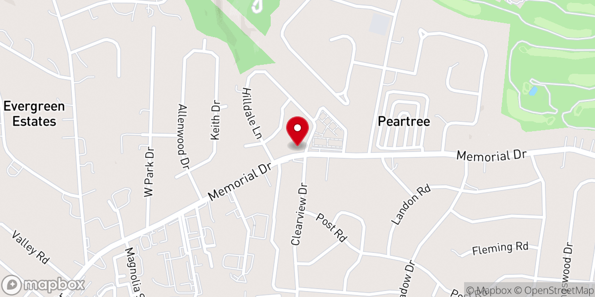 Map showing location of Pardue Memorial Free Will Baptist