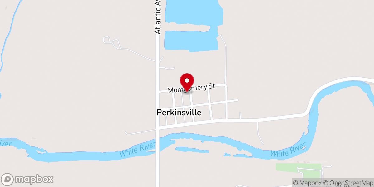 Map showing location of Perkinsville Community Church