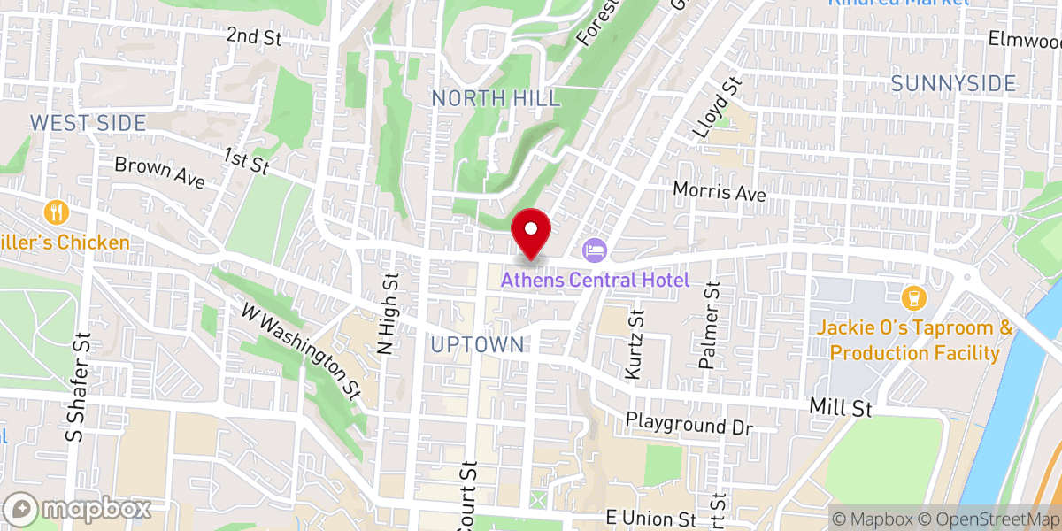 Map showing location of Central Avenue Church Uptown Location