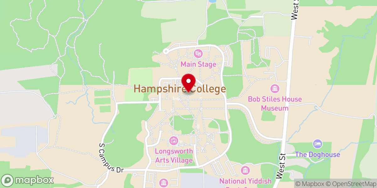 Map showing location of Hampshire College