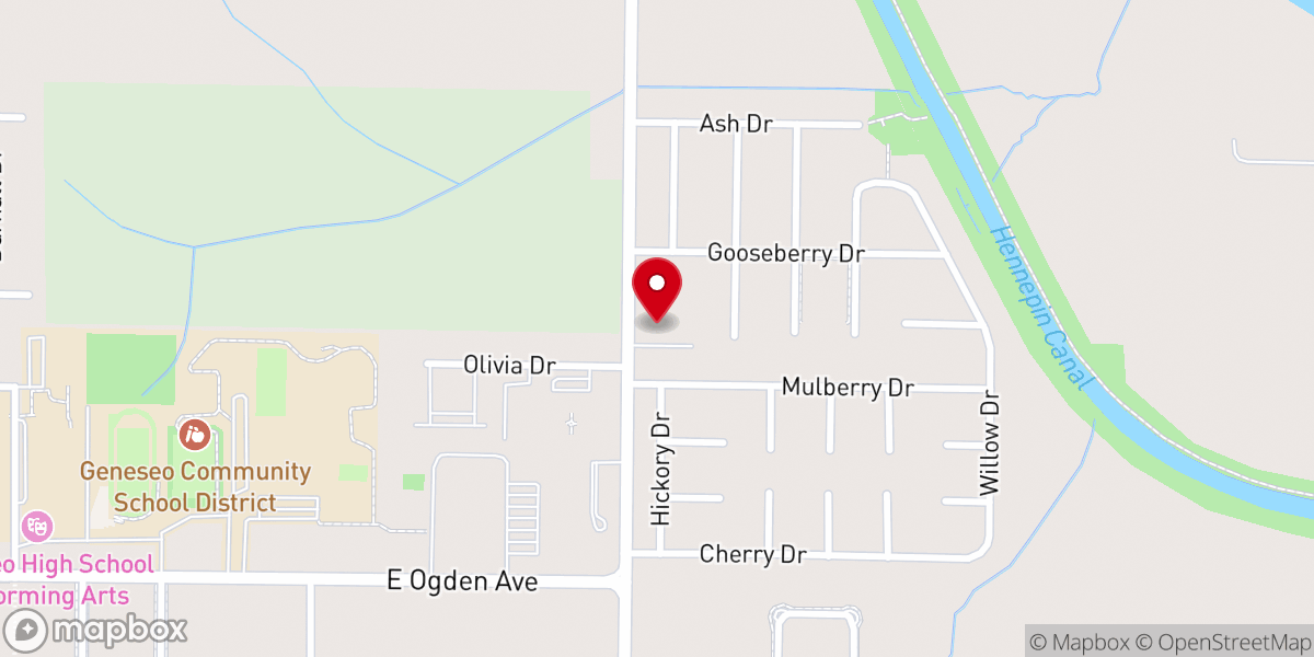Map showing location of Geneseo Evangelical Free Church