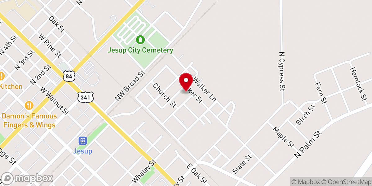 Map showing location of Bethlehem Temple Church