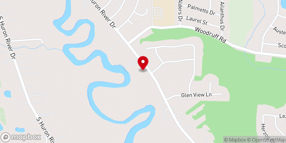 Map showing location of Flat Rock Church of Christ