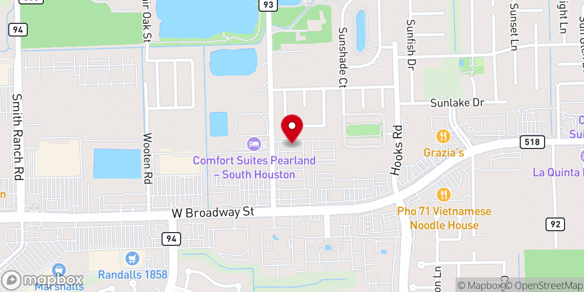 Map showing location of Mountain of Fire and Miracles Ministry MFM Pearland