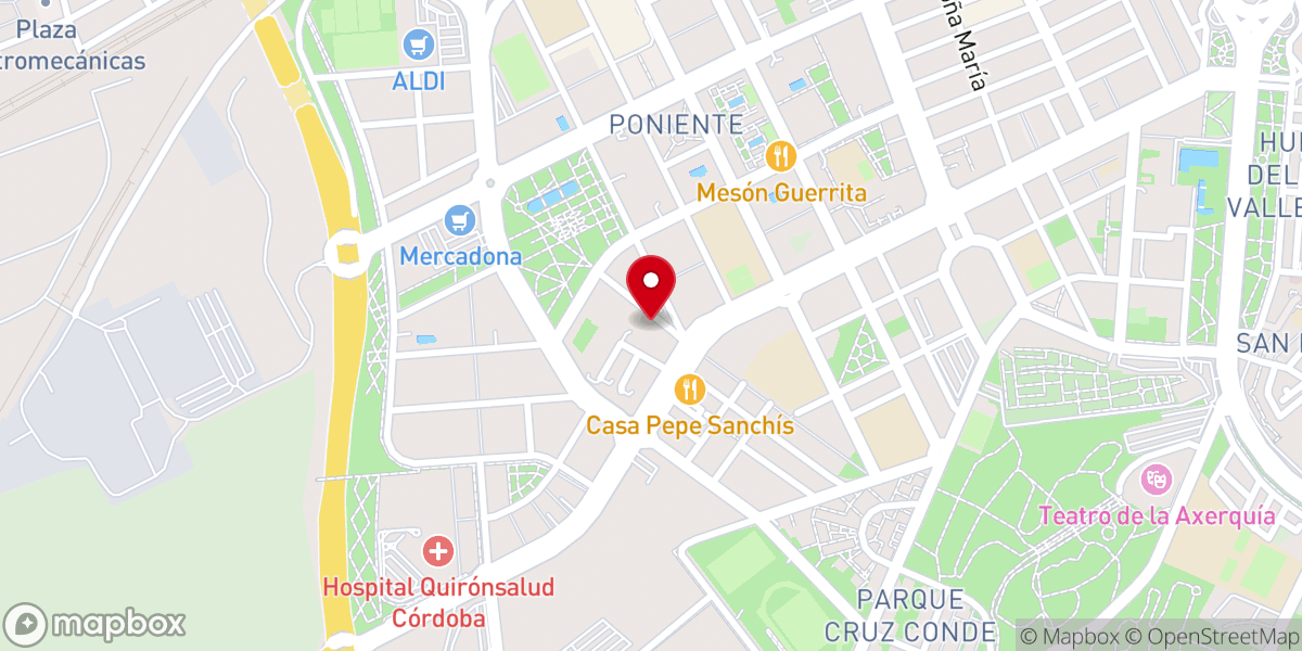 Map showing location of Iglesia Evangélica Bautista de Córdoba