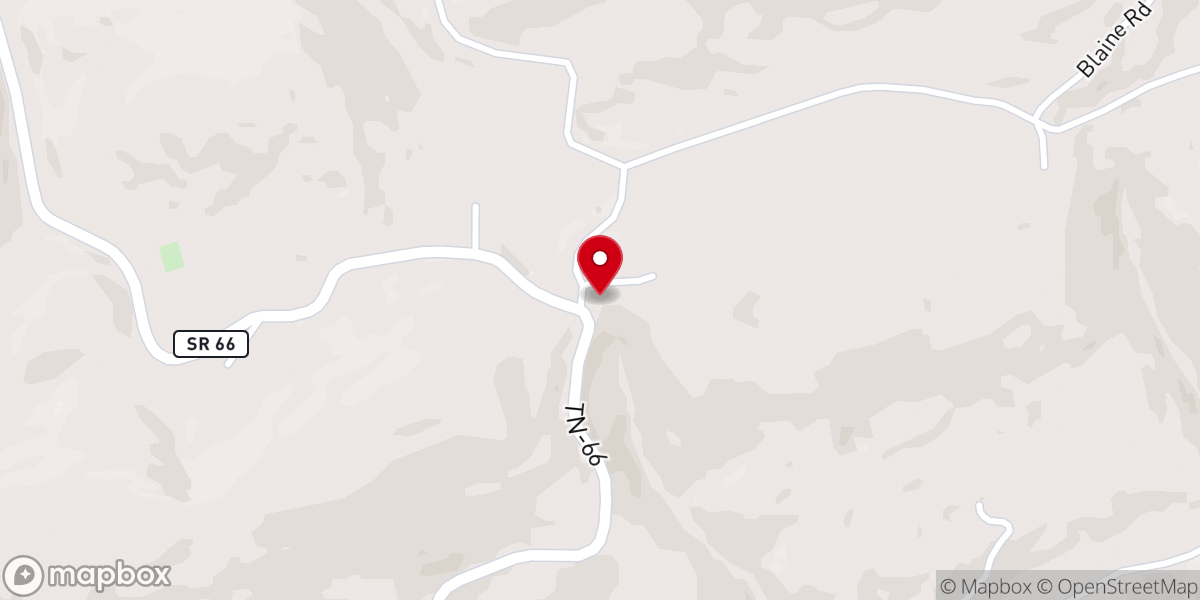Map showing location of Stony Gap Baptist Church