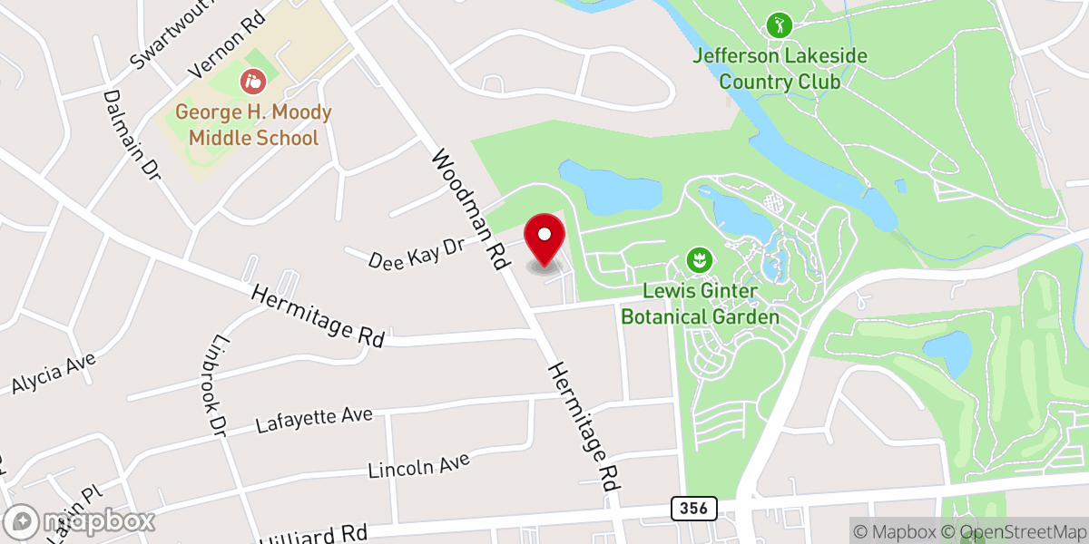 Map showing location of Lakeside Baptist Church