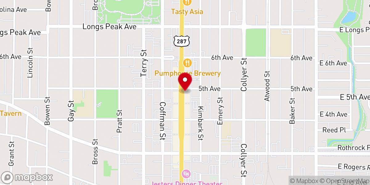 Map showing location of Trailhead Church