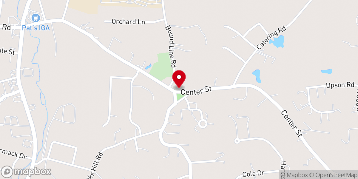 Map showing location of Wolcott Congregational Church