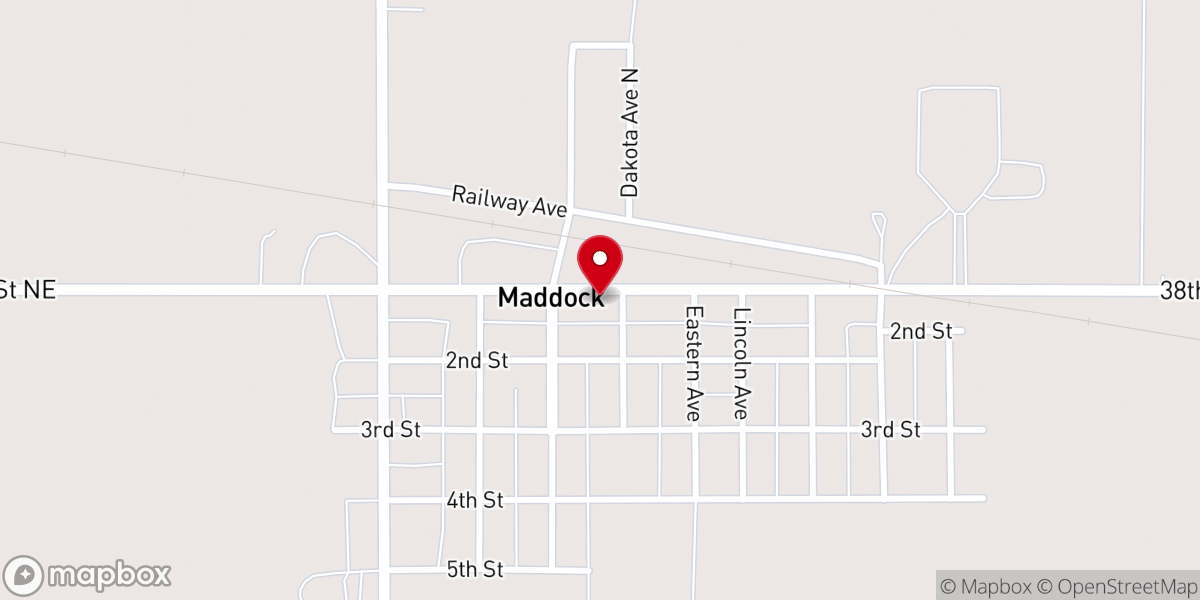 Map showing location of Maddock Bar