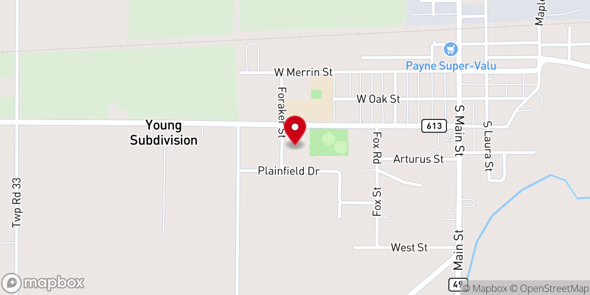 Map showing location of Lutheran Church