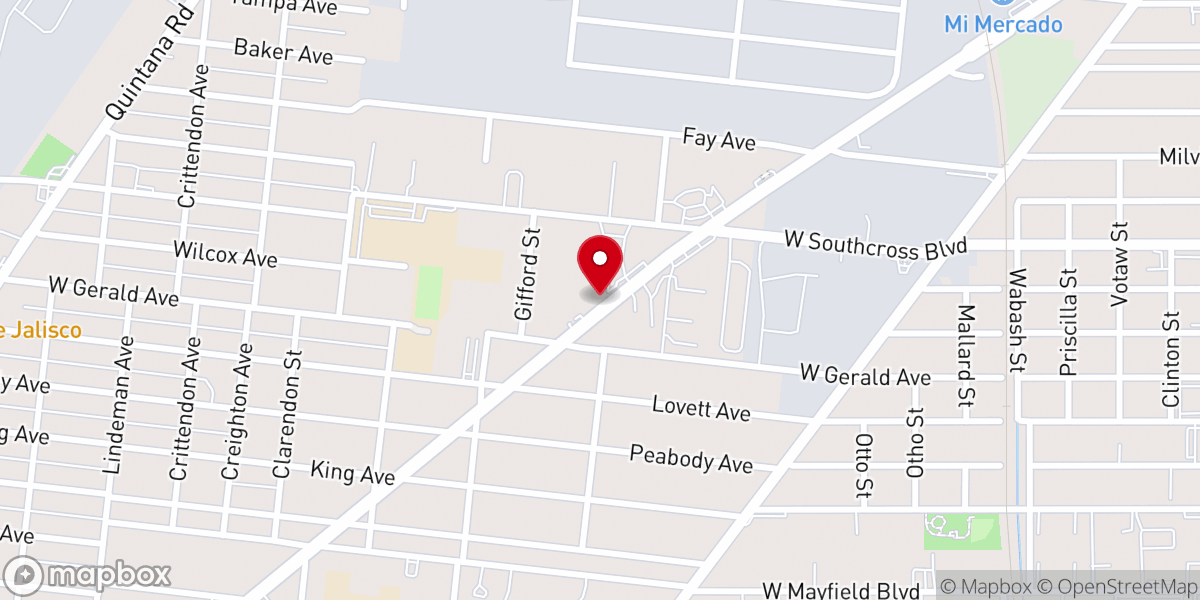 Map showing location of Templo Victoria Cristo