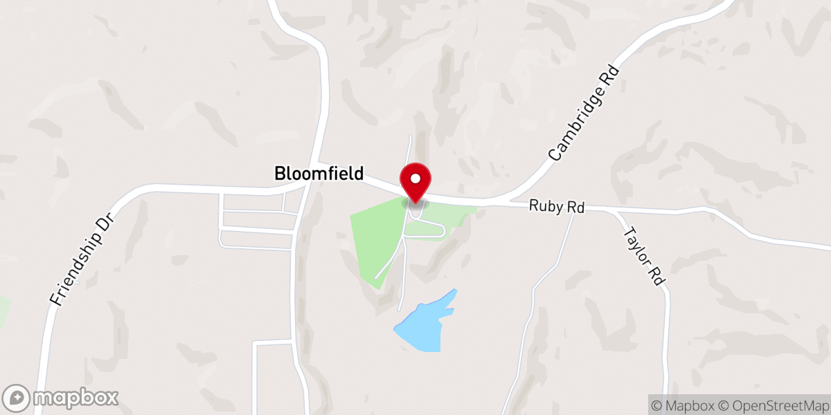 Map showing location of Bloomfield United Presbyterian Church