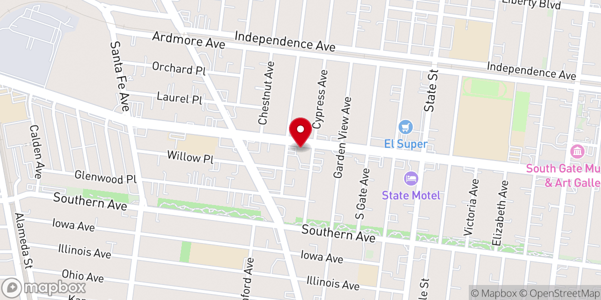 Map showing location of Iglesia Bautista Fundamental Hispana
