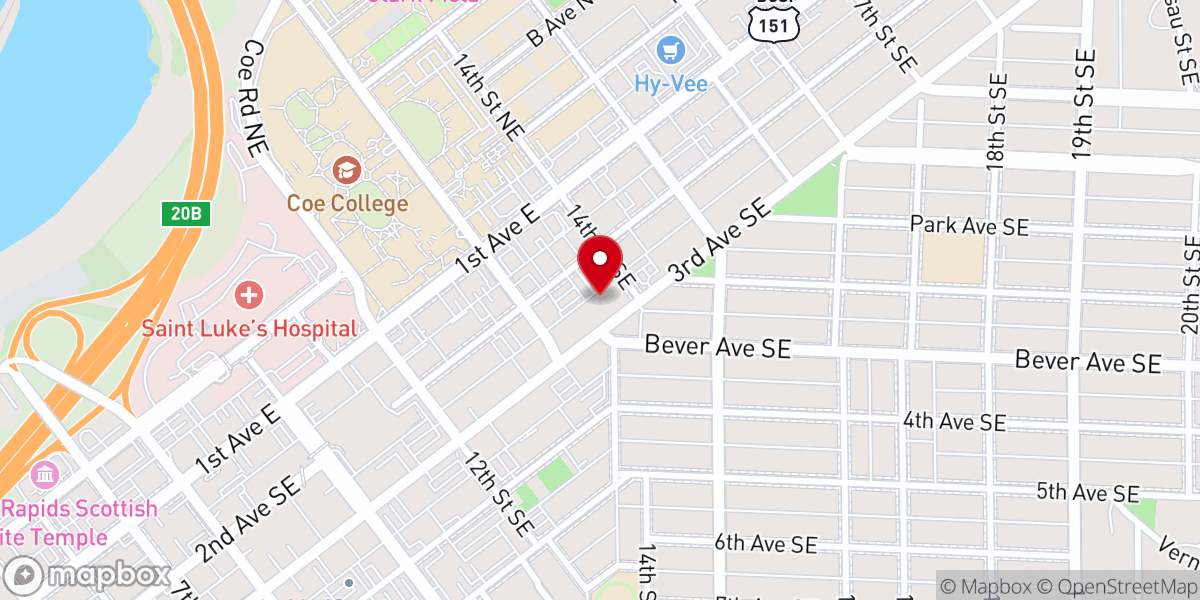 Map showing location of St. Paul's United Methodist Church