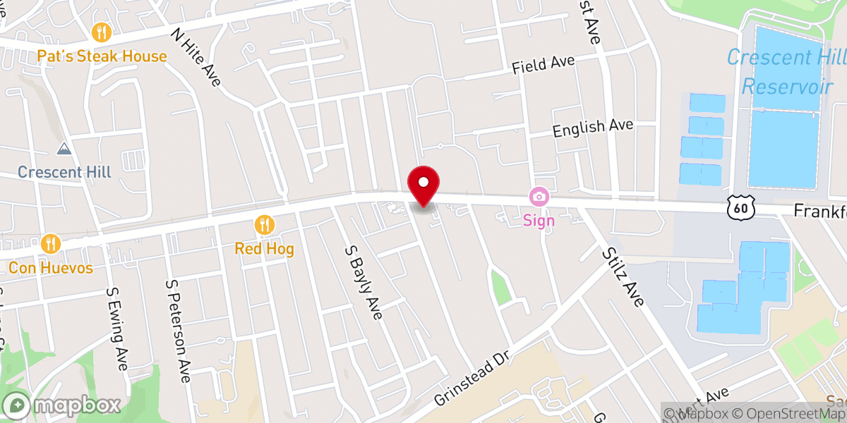 Map showing location of Crescent Hill Baptist Church