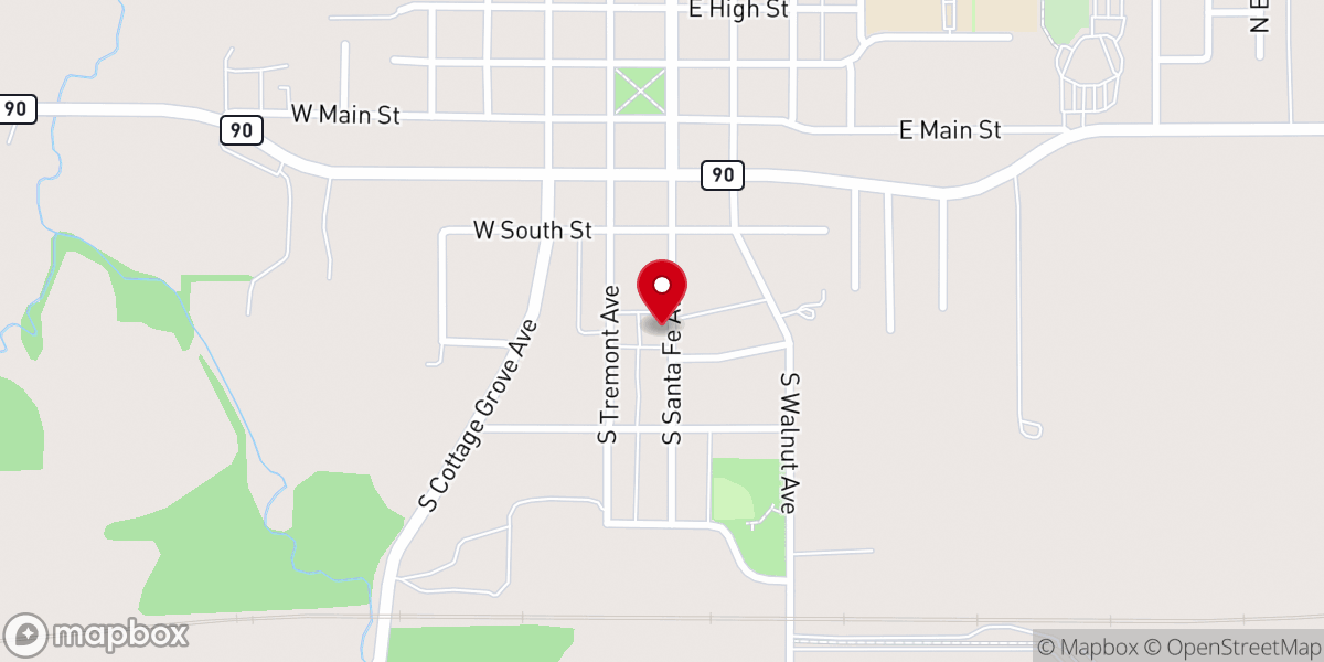 Map showing location of Princeville Presbyterian Church